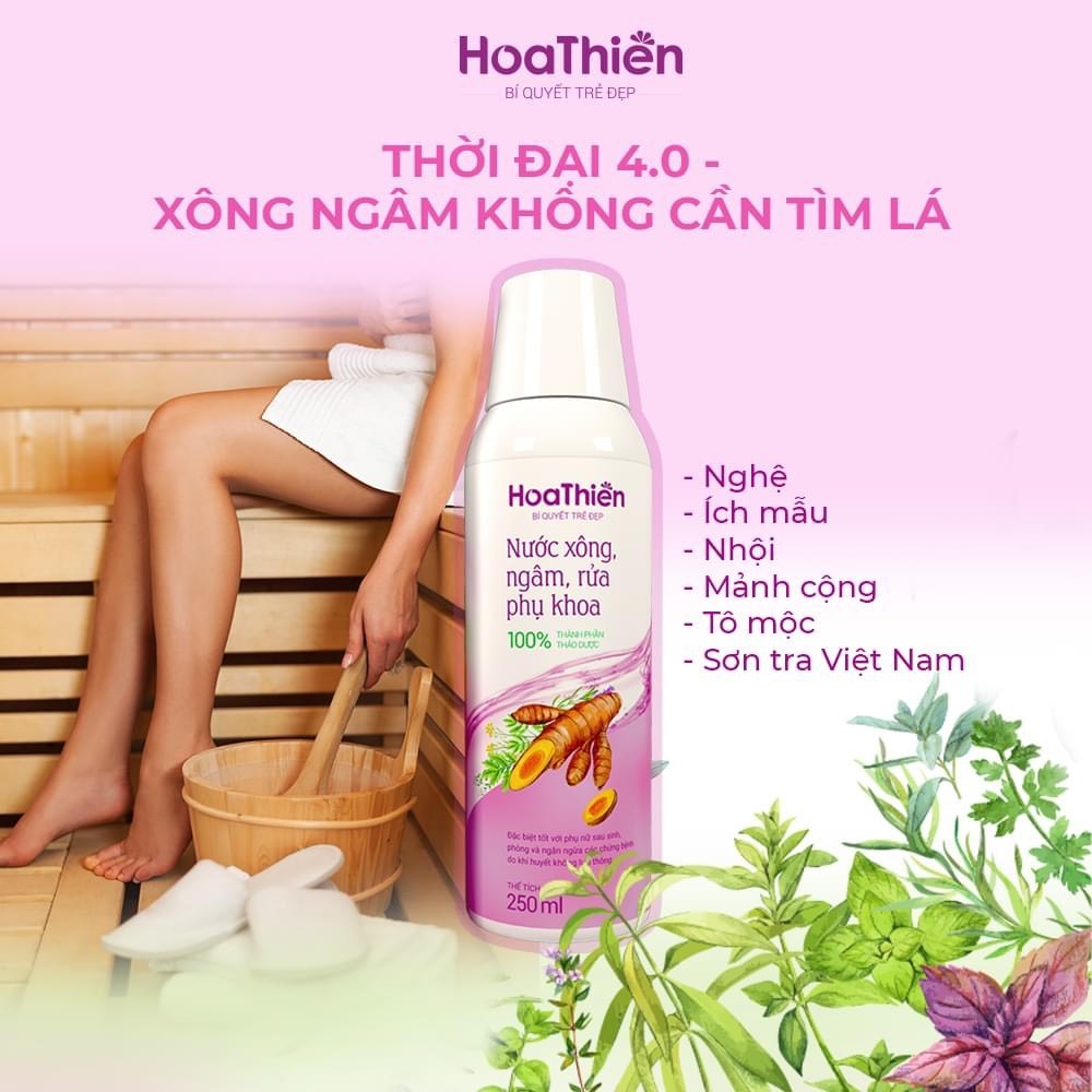 Nước Xông, Ngâm , Rửa phụ khoa Hoa Thiên chai 250ml