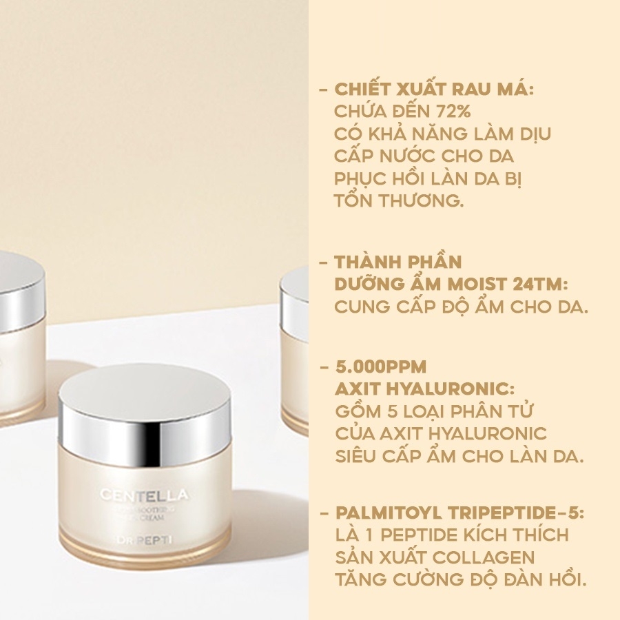 Kem dưỡng ẩm làm dịu da Dr.Pepti Centella Moist Soothing Gel Cream 70ml - kem dưỡng dr.pepti cao cấp