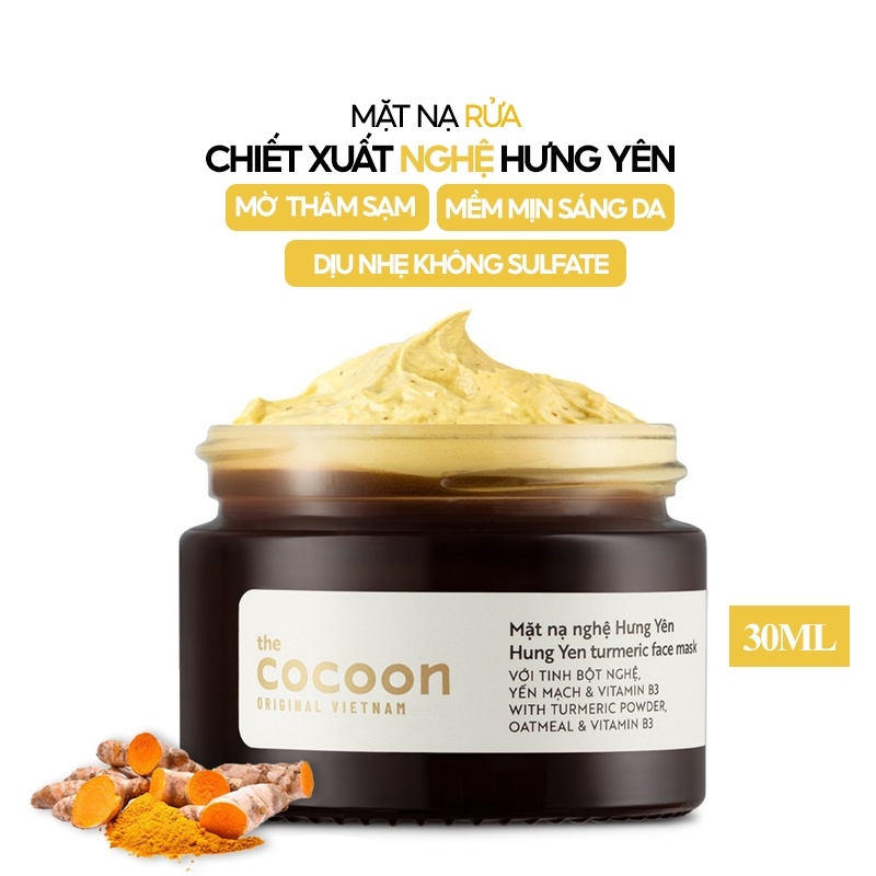 Mặt nạ nghệ Cocoon Hưng Yên dưỡng da giúp da mịn màng Turmeric Face Mask 30ml - 100ml chính hãng