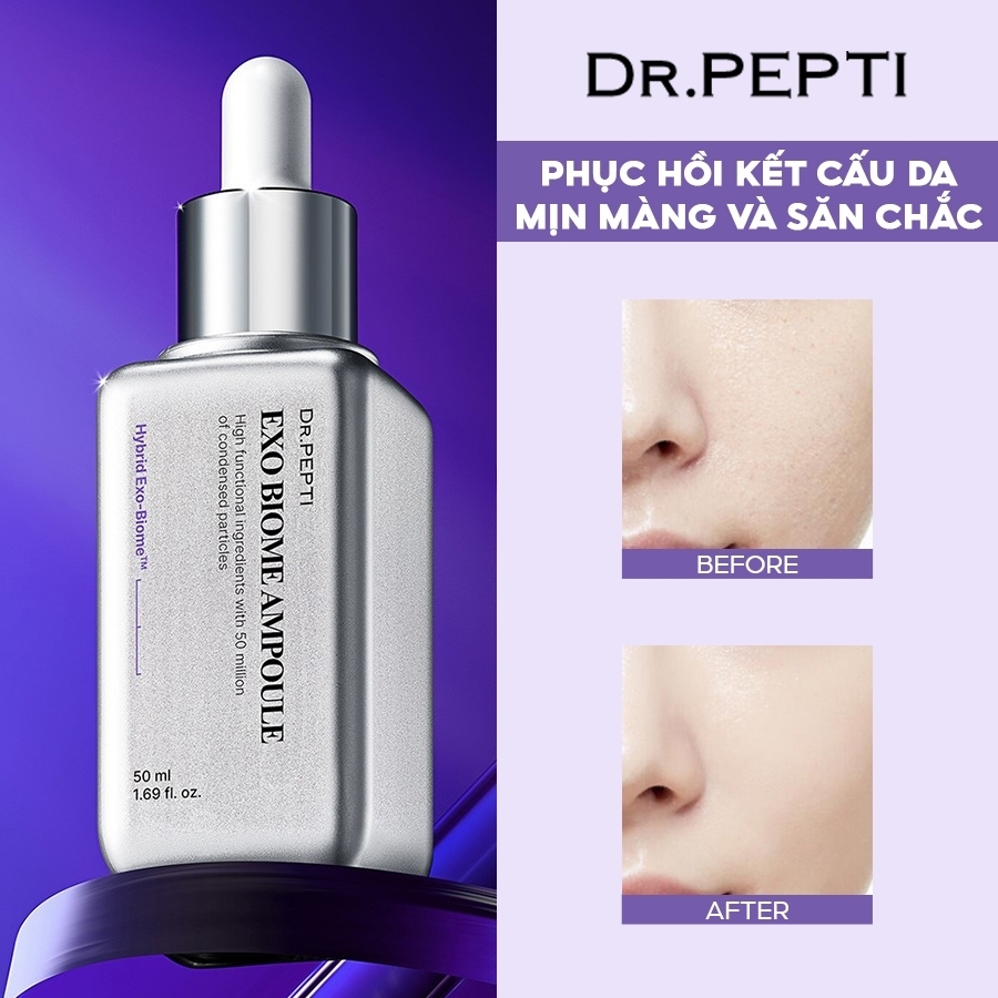 Tinh chất Dr. Pepti Exo Biome Ampoule 50ml – Serum dưỡng trắng, chống lão hóa & căng bóng da