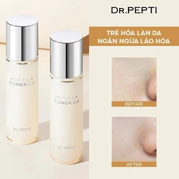 Nước Hoa Hồng Dr.Pepti EX Toner Dr.Pepti Centella Toner Làm Dịu Da Siêu Căng Bóng Hàn Quốc Peptide 180ml dr pepti