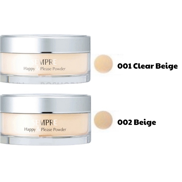 Phấn phủ bột Geo Sempre Happy & Please Powder - phấn bột kiềm dầu , mỏng mịn Hàn Quốc chính hãng 25g