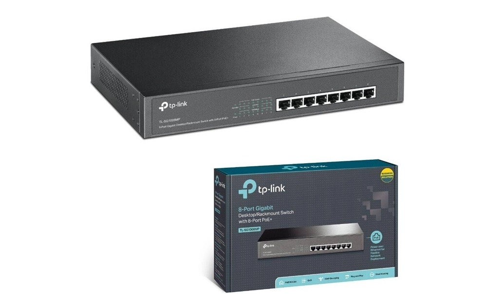 Thiết bị mạng/ Switch TPLink 8P TL-SG1008MP 8 cổng RJ45 10/100/1000Mbps hỗ trợ PoE+ chuẩn IEEE 802.3af/at chính hãng