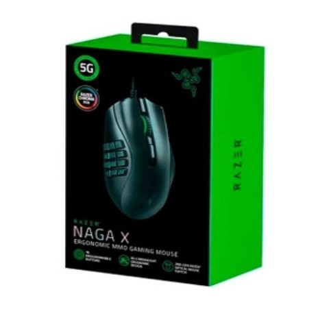 Chuột chơi game Razer Naga X (USB/RGB) Độ phân giải 18000 DPI. Tuổi thọ switch 70 triệu lần nhấp chính hãng Vanphongstar