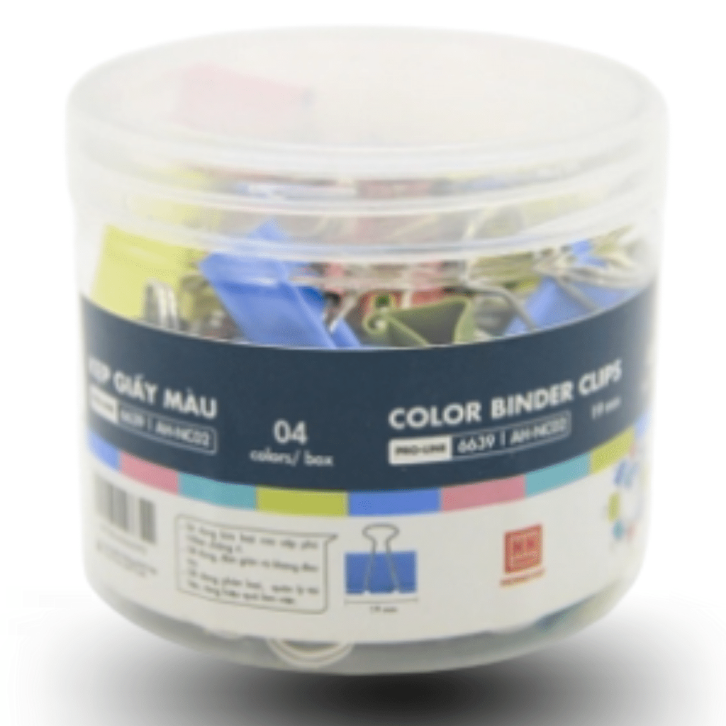 Kẹp Bướm, Kẹp Giấy Màu 19mm (40 chiếc)