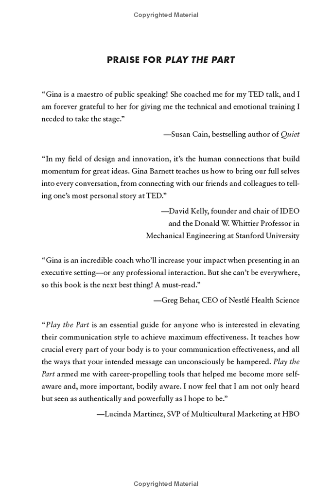 Play The Part : Master Body Signals To Connect And