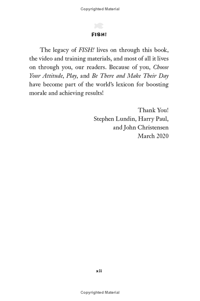 Fish! Remarkable Way To Boost Morale