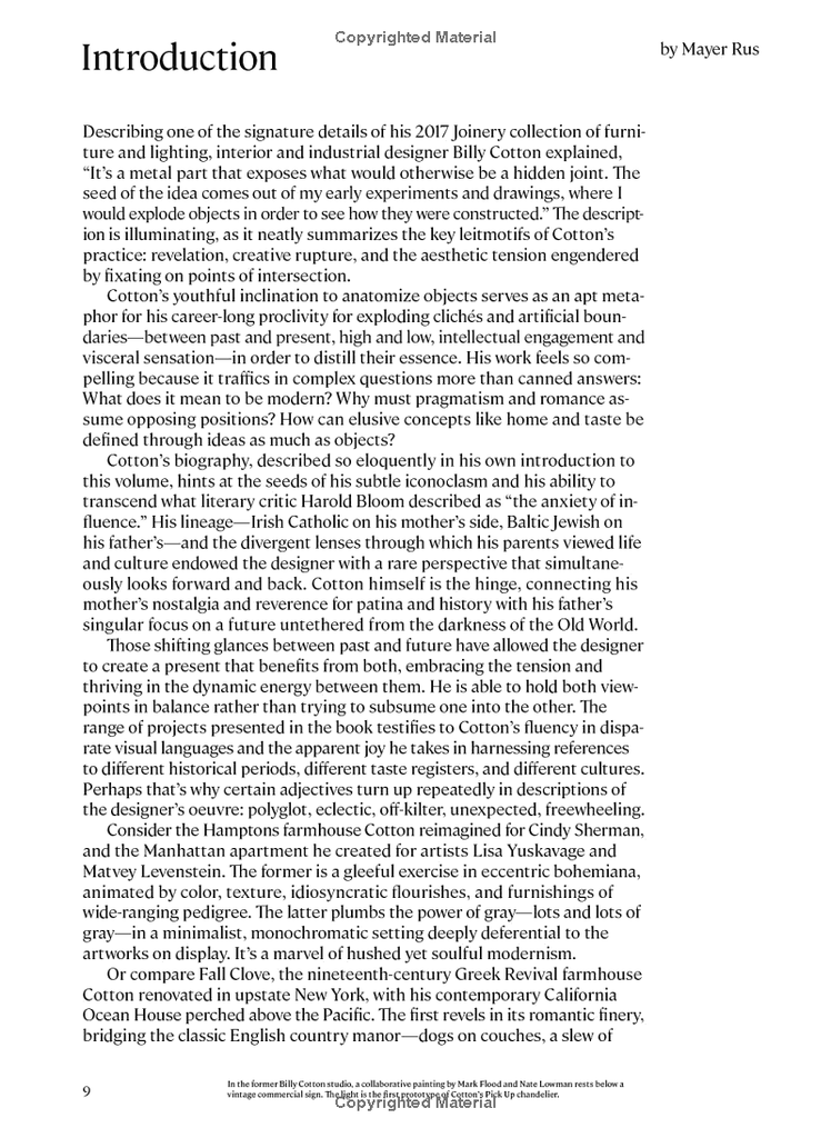 Billy Cotton: Interior and Design Work