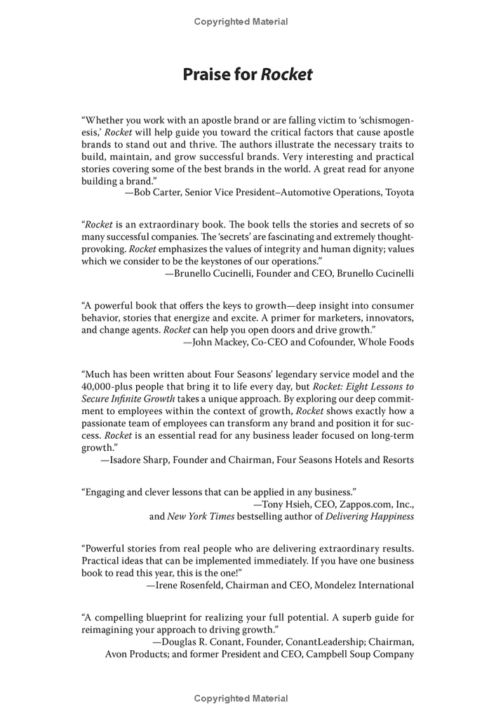 Rocket : Eight Lessons To Secure Infinite Growth