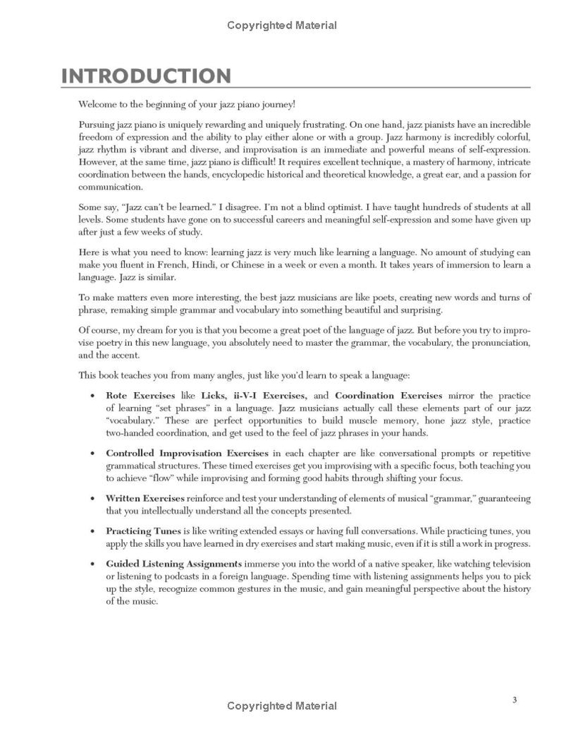 Jazz Piano Fundamentals: Explanations, Exercises, Listening Guides, and Practice Plans for the First Six Months of Study