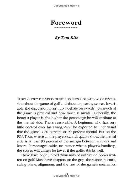 Golf is not a game of perfect