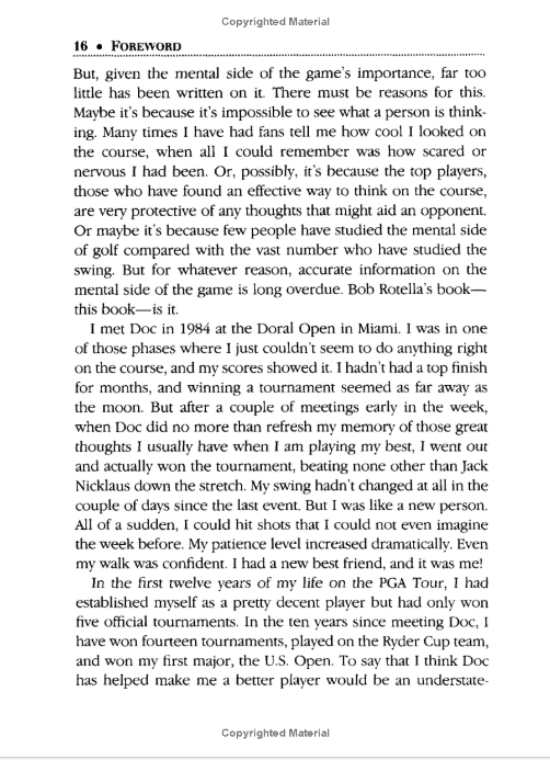 Golf is not a game of perfect