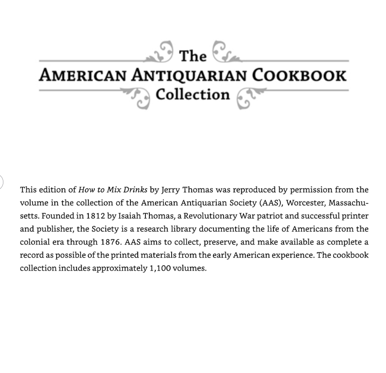 Jerry Thomas Bartenders Guide 1862 Reprint: How to Mix Drinks, or the Bon Vivant's Companion