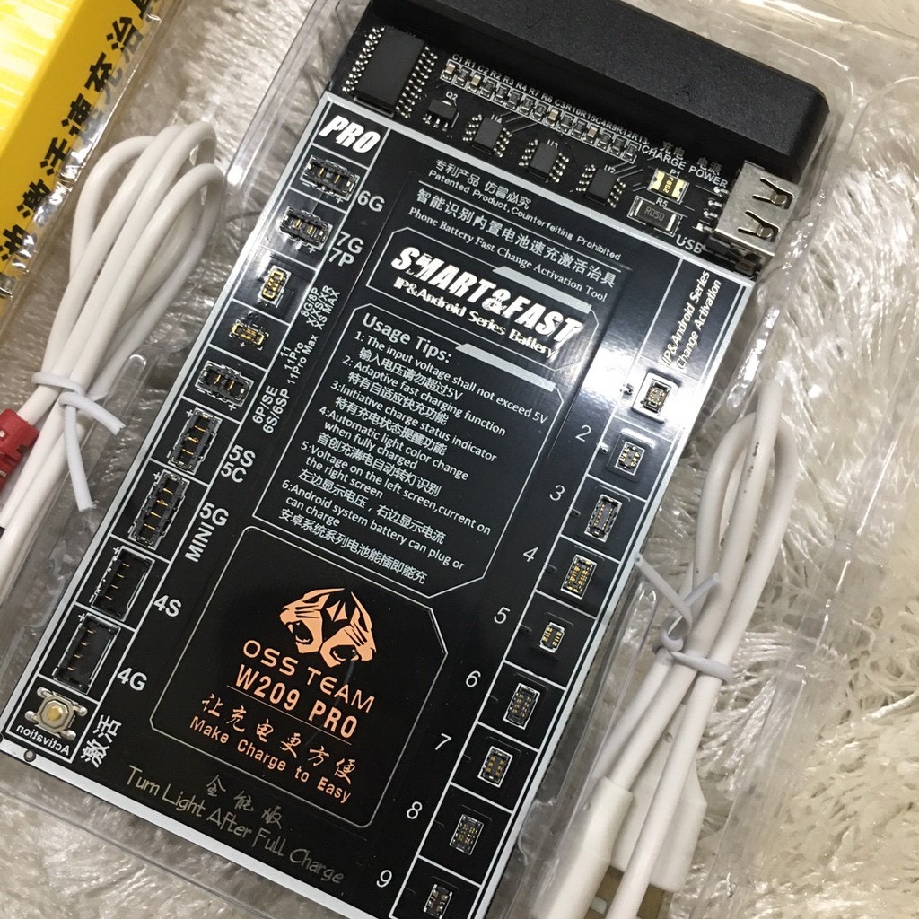 Bộ W209pro: kích pin iphone từ 4 đến 13 promax và android