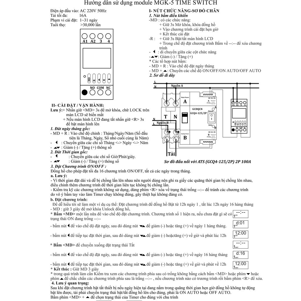 Bộ hẹn giờ tháng NKG-5