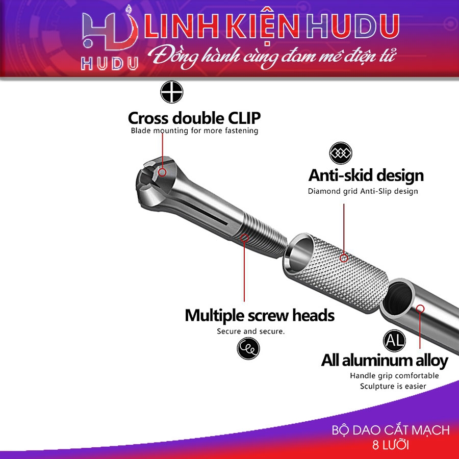 Bộ cán + dao cắt mạch 8 lưỡi nhọn