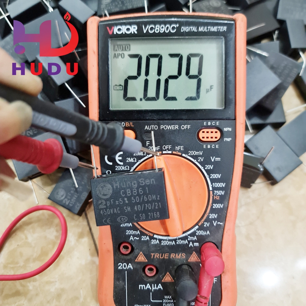 Tụ quạt 2UF - 450V chân kim HungSen