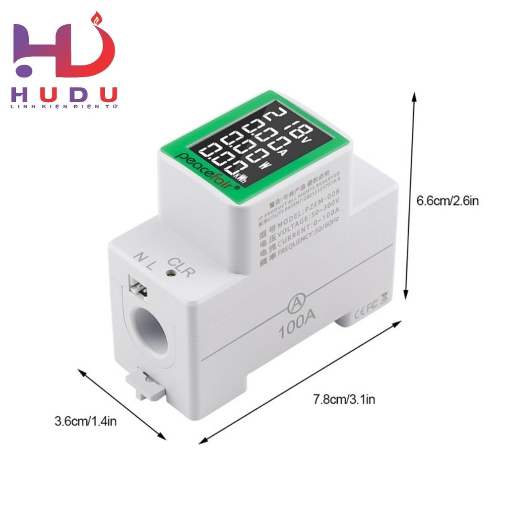 Công tơ điện tử PeaceFair 100A cao cấp