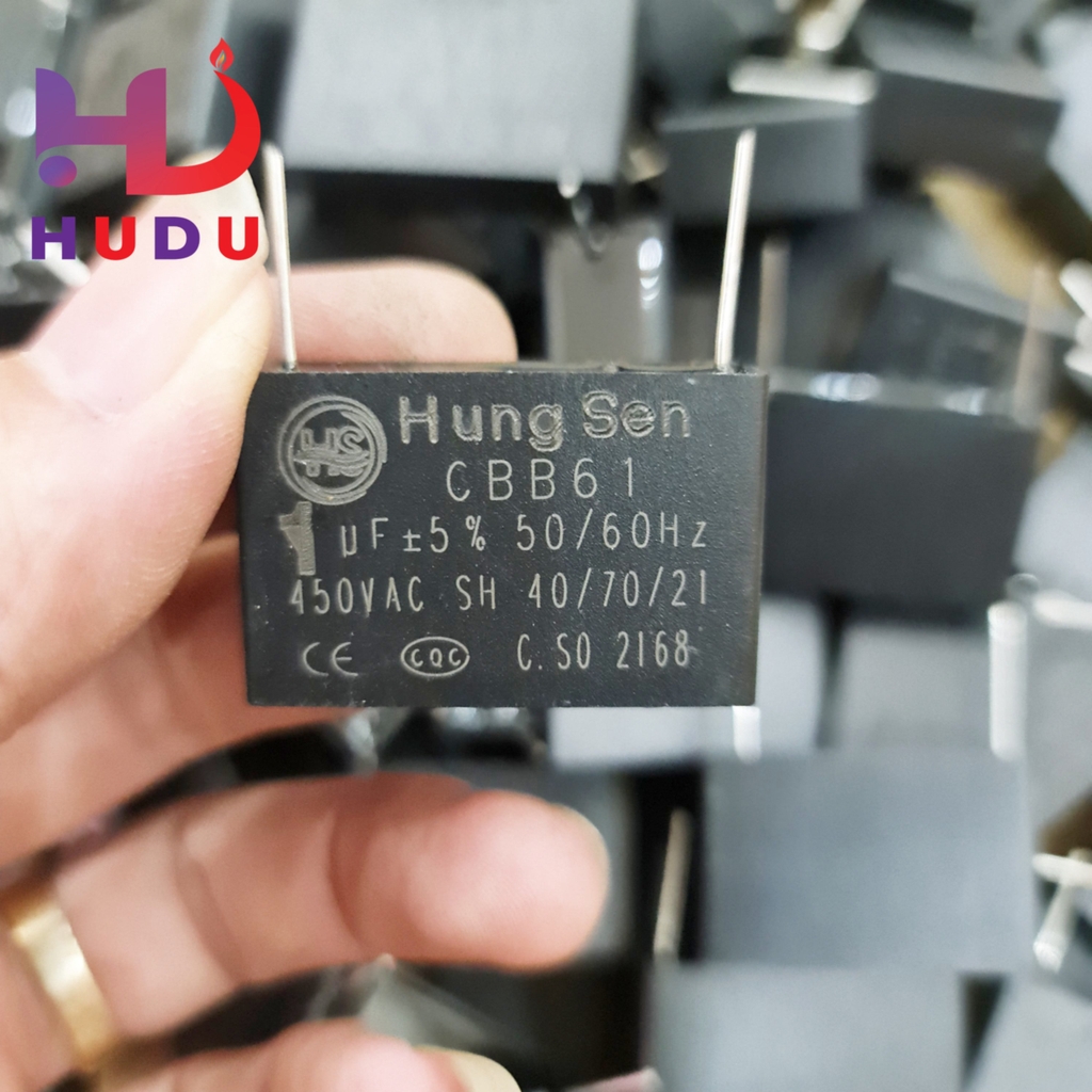 Tụ quạt 1UF - 450V chân kim HungSen