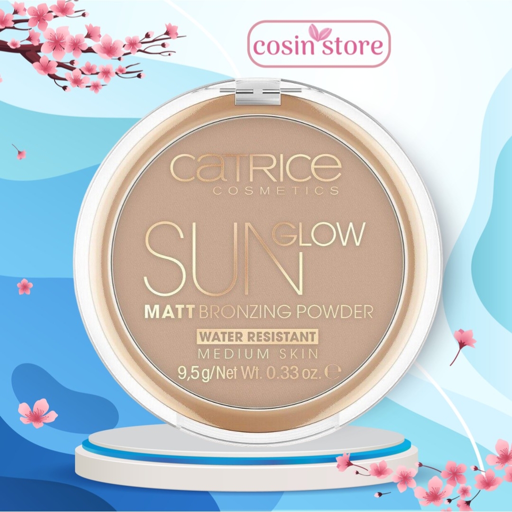 Phấn tạo khối Catrice Sun Glow Matt Bronzing Powder 9.5g - Bí quyết gương mặt V-line Cosin Store