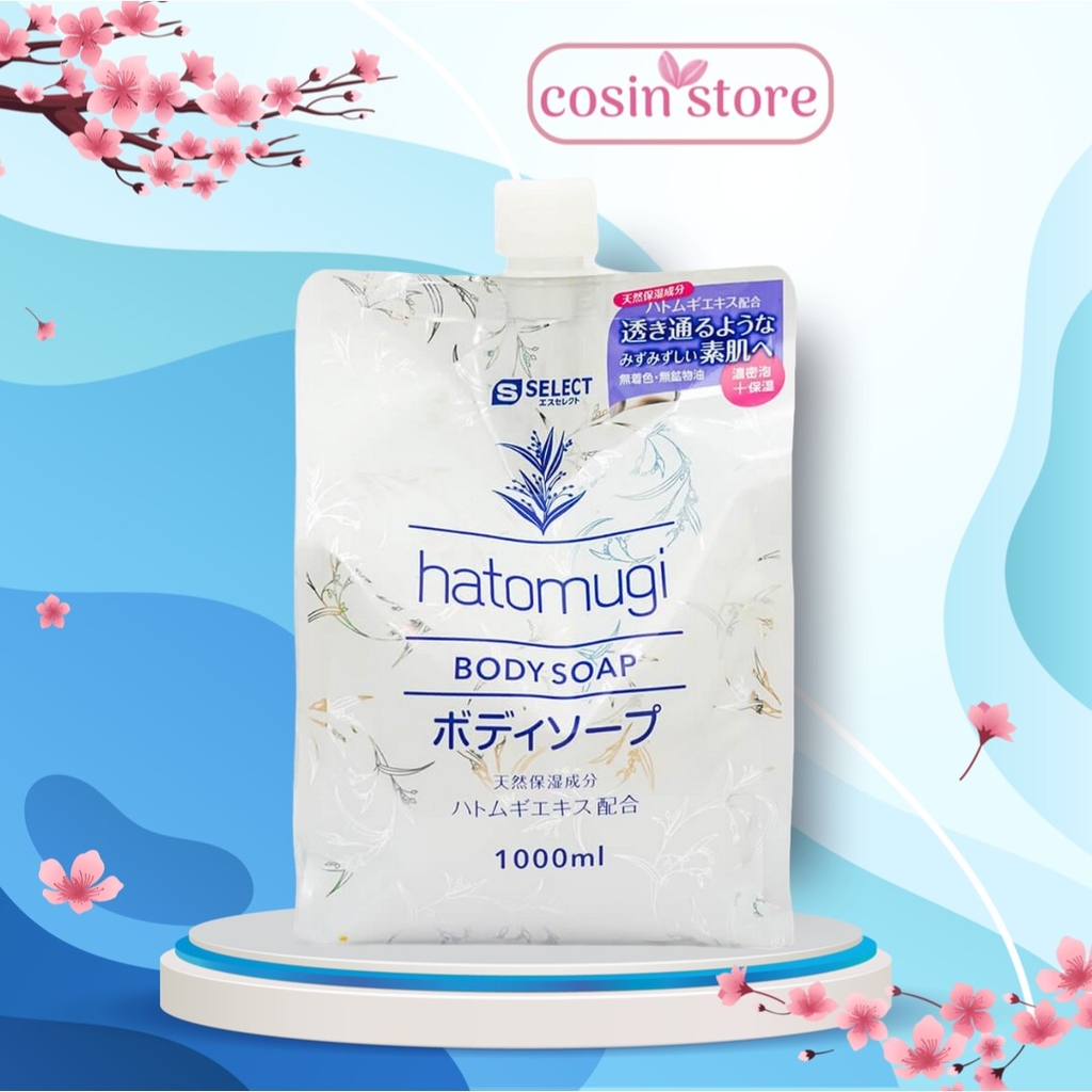 Sữa tắm dưỡng ẩm và làm sáng da Hatomugi S Select 1000ml refill Nhật Bản Cosin Store