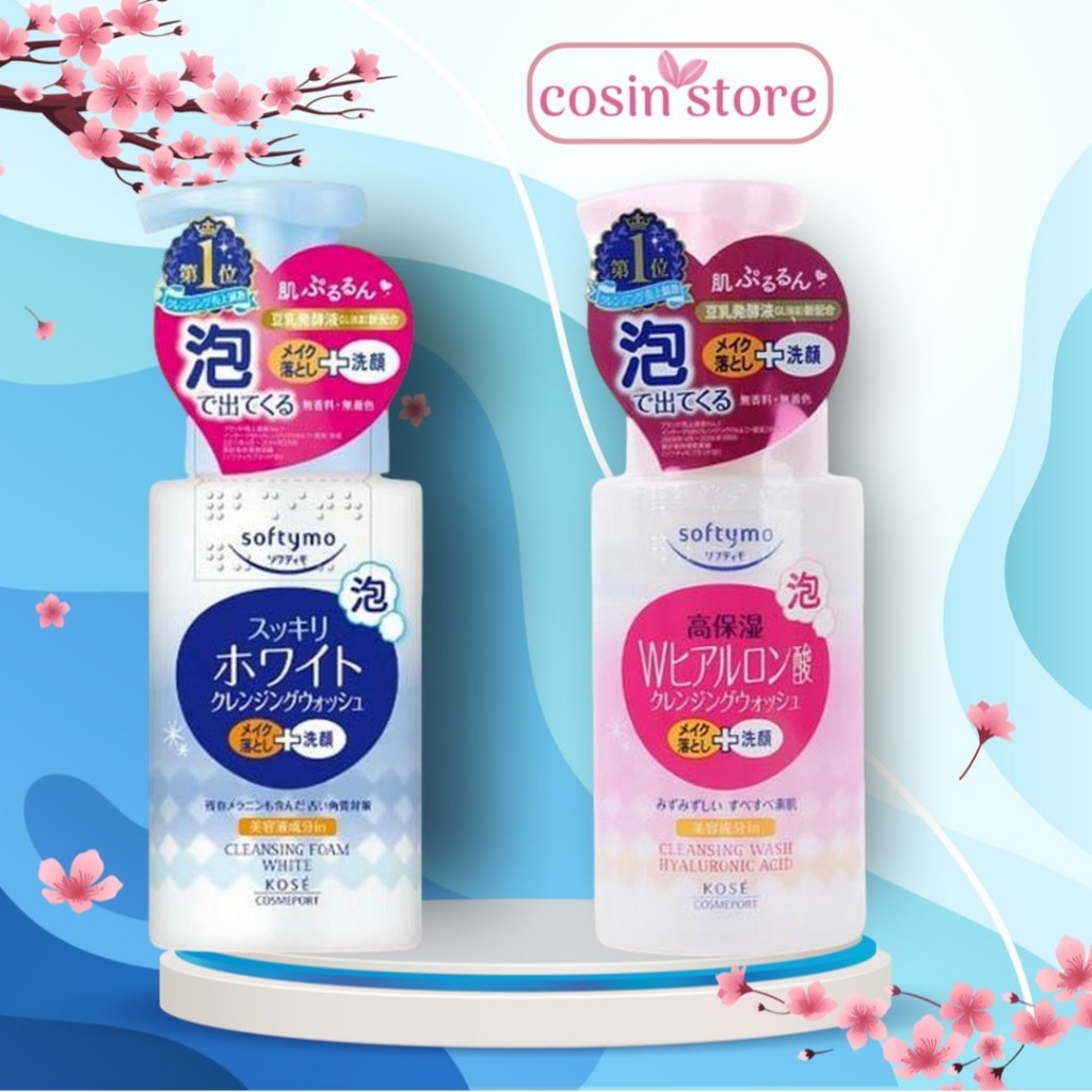 Sữa Rửa Mặt Tạo Bọt Kose Cosmeport Softymo Cleansing Wash White , Hyaluronic Acid  200ml shop Cosin Store của Nhật Bản