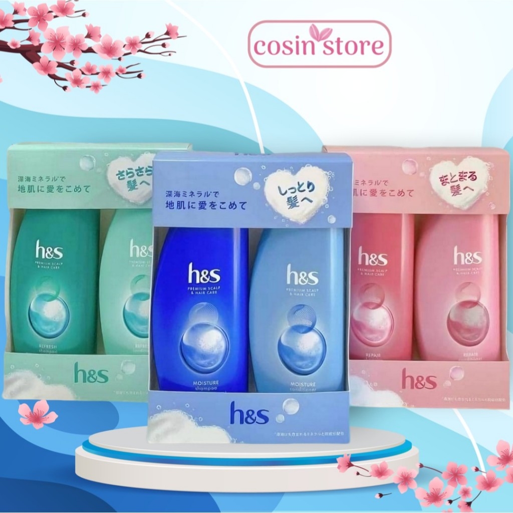 Bộ dầu gội xả H&S HS Nhật Bản 350ml + 350g hỗ trợ cải thiện gàu giảm ngứa phục hồi cấp ẩm có nhiều màu Cosin Store