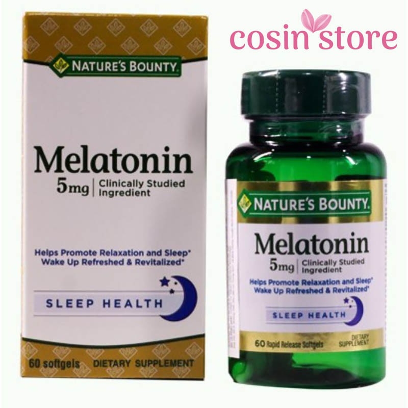 Viên uống Melatonin 5mg 60 viên Nature Bounty Super Strength Hỗ Trợ Điều Hòa Giấc Ngủ