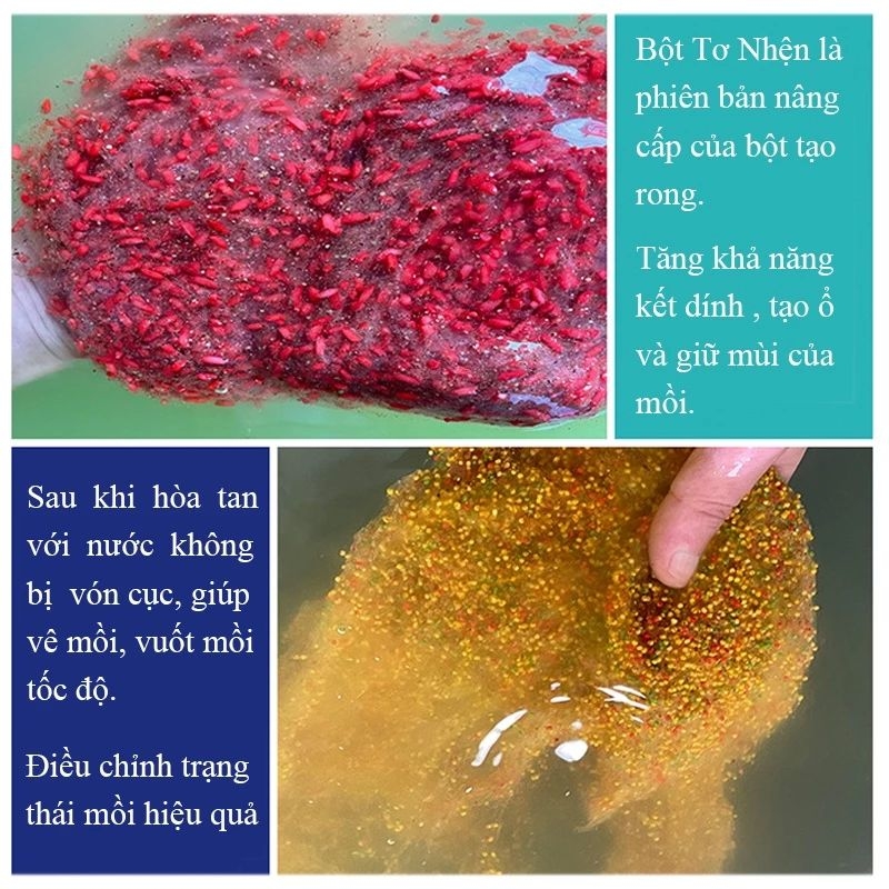 Mồi câu cá, bột tơ nhện MT-9 Rice Fishing kết dính cao