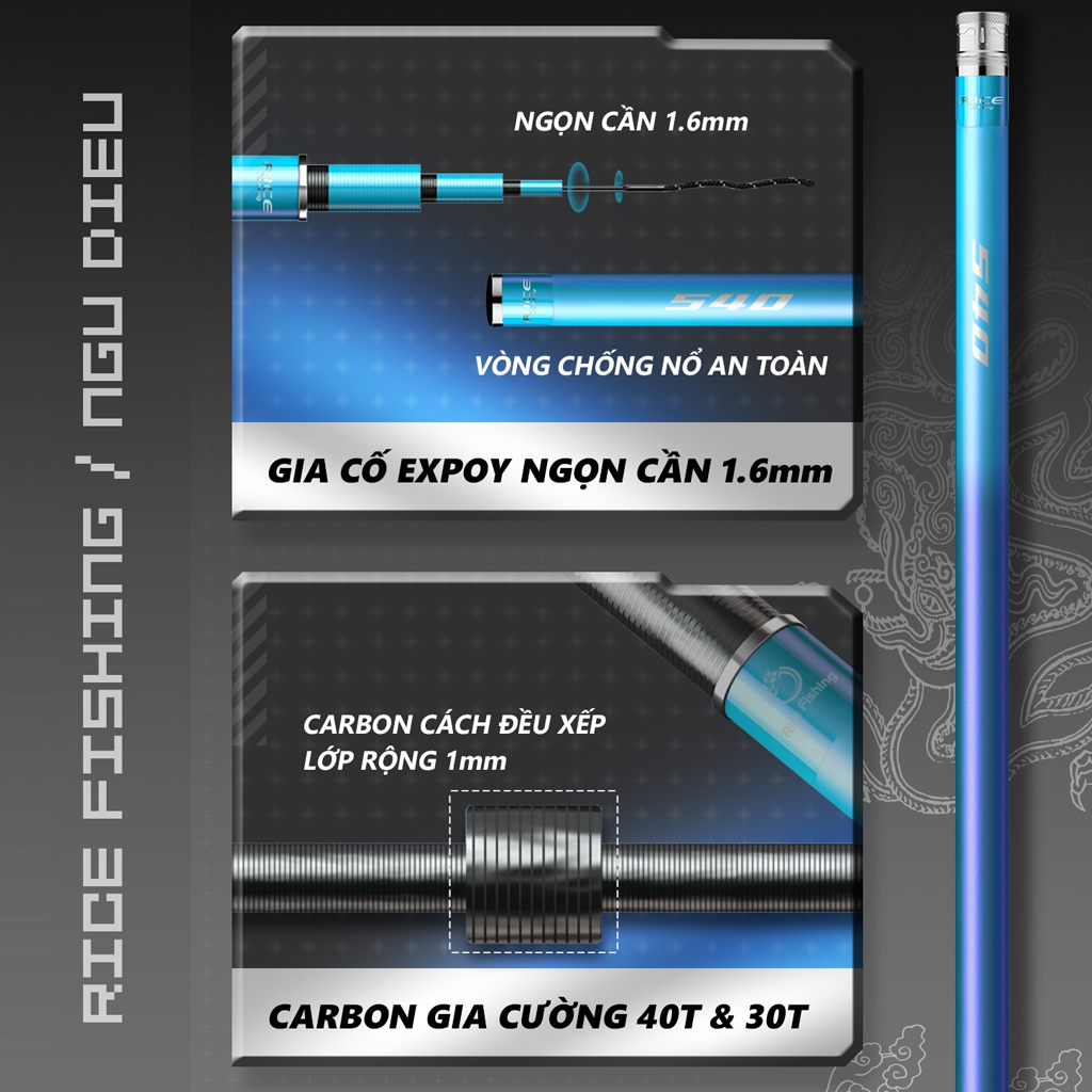 Cần câu đài Săn Hàng Rice Fishing Ngư Điếu CC-26 6500