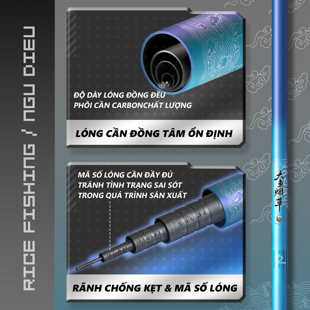 Cần câu đài Săn Hàng Rice Fishing Ngư Điếu CC-26 6500