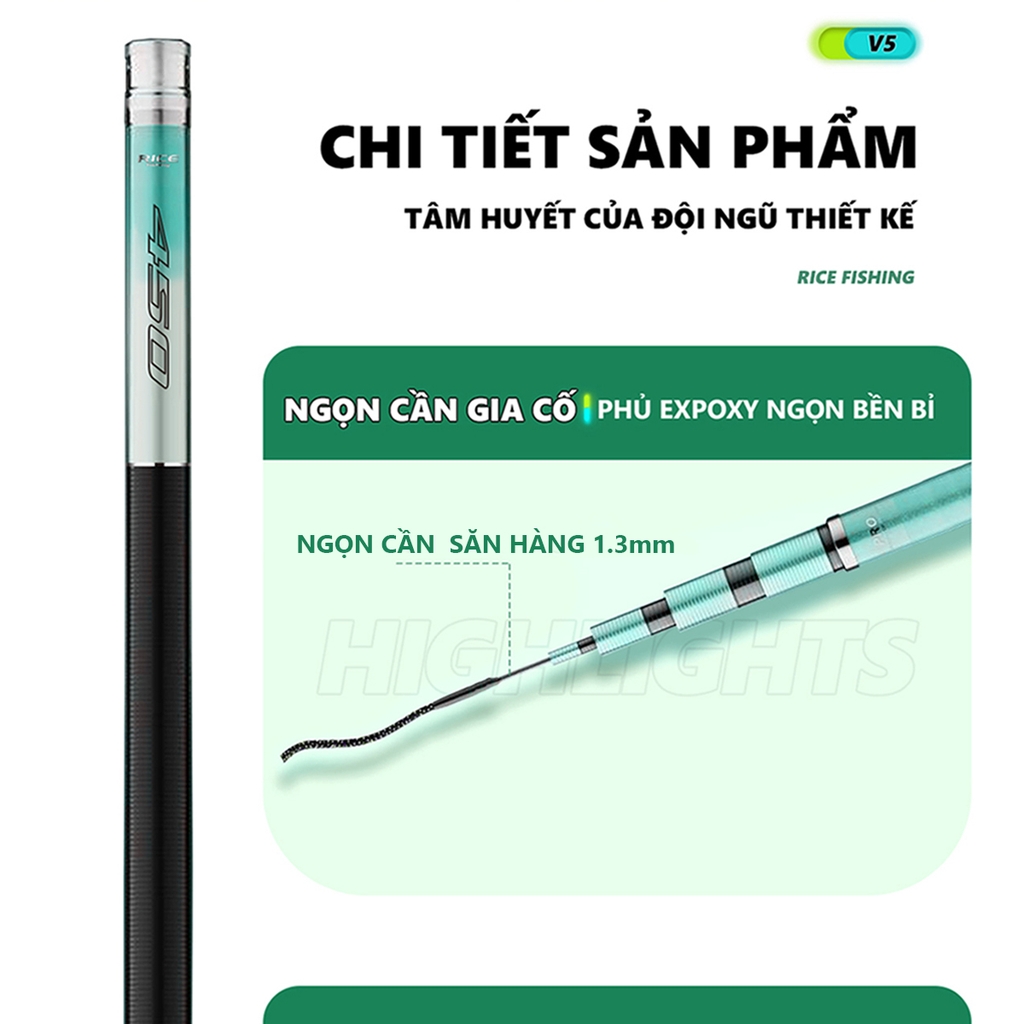 Cần câu đài Săn Hàng V5 CC-24 Rice Fishing cân mọi loại cá lớn