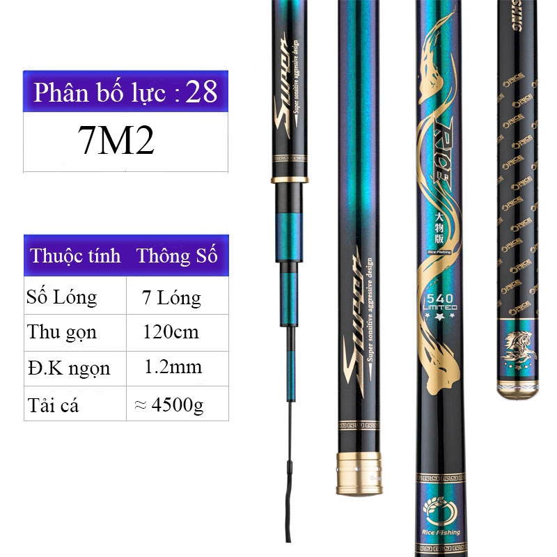 Cần câu đài Đại Mã Rice Fishing CC-19 chuyên săn hàng siêu cứng cáp