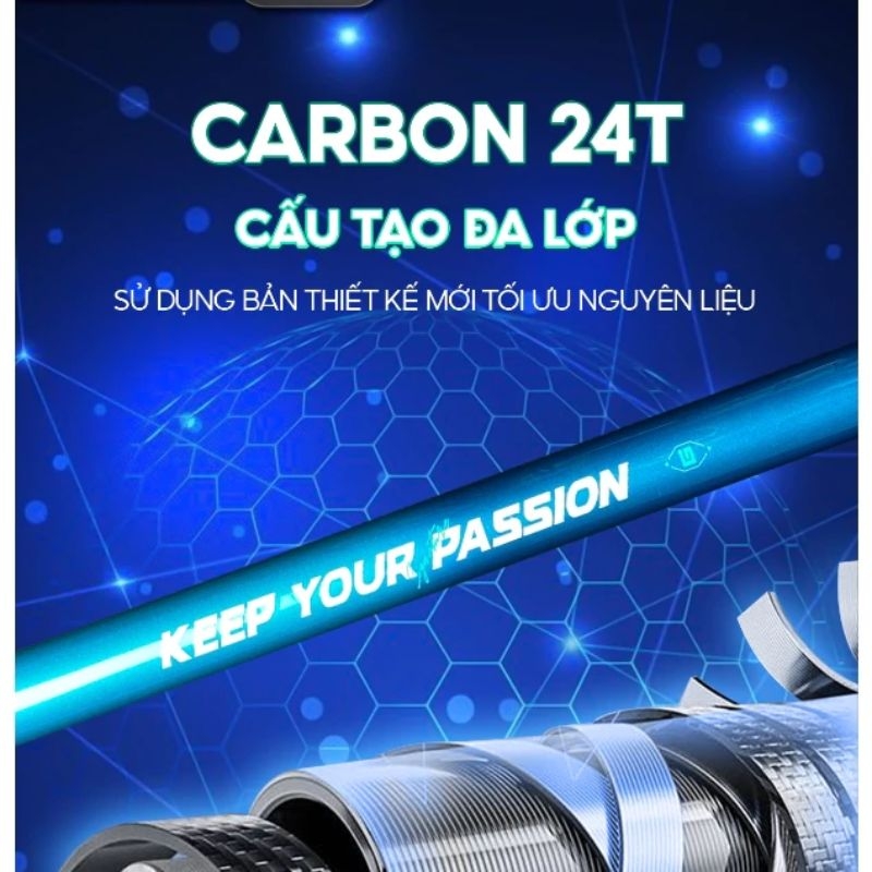 Cán vợt Carbon Rice Fishing KK-60 Phiên bản H & M