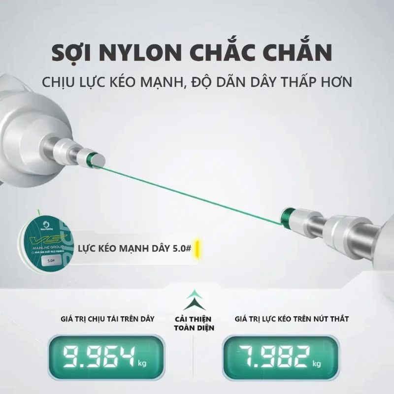 Dây trục câu đài V5 DC-21 cước câu cá Rice Fishing - Bản nâng cấp