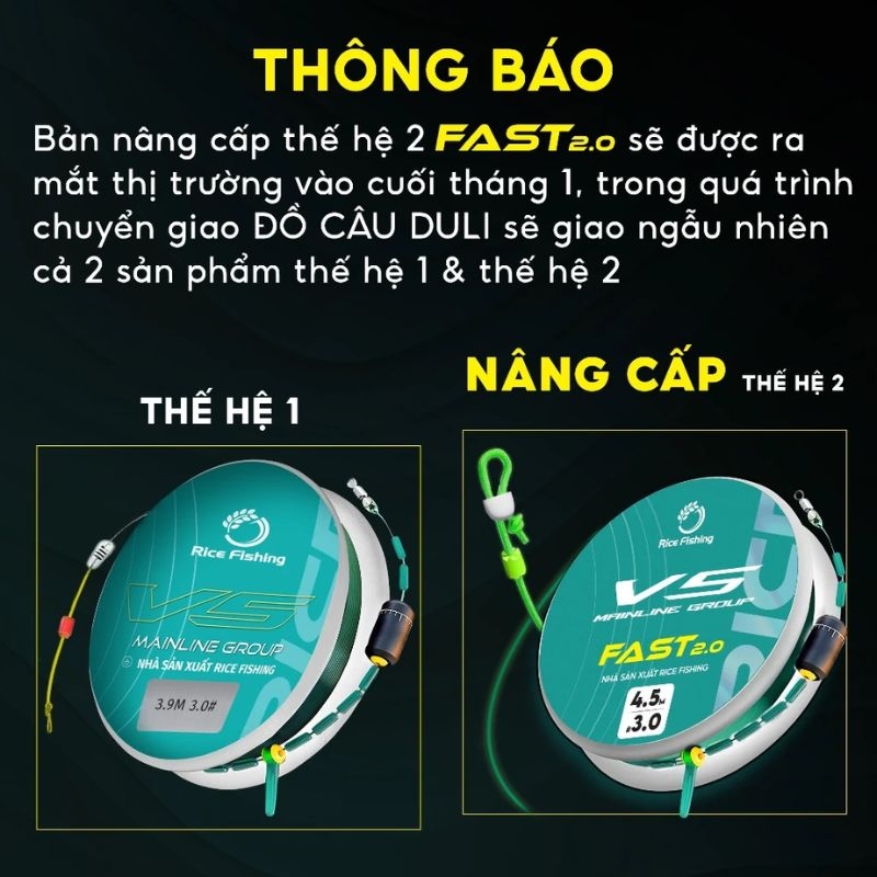 Dây trục câu đài V5 DC-21 cước câu cá Rice Fishing - Bản nâng cấp