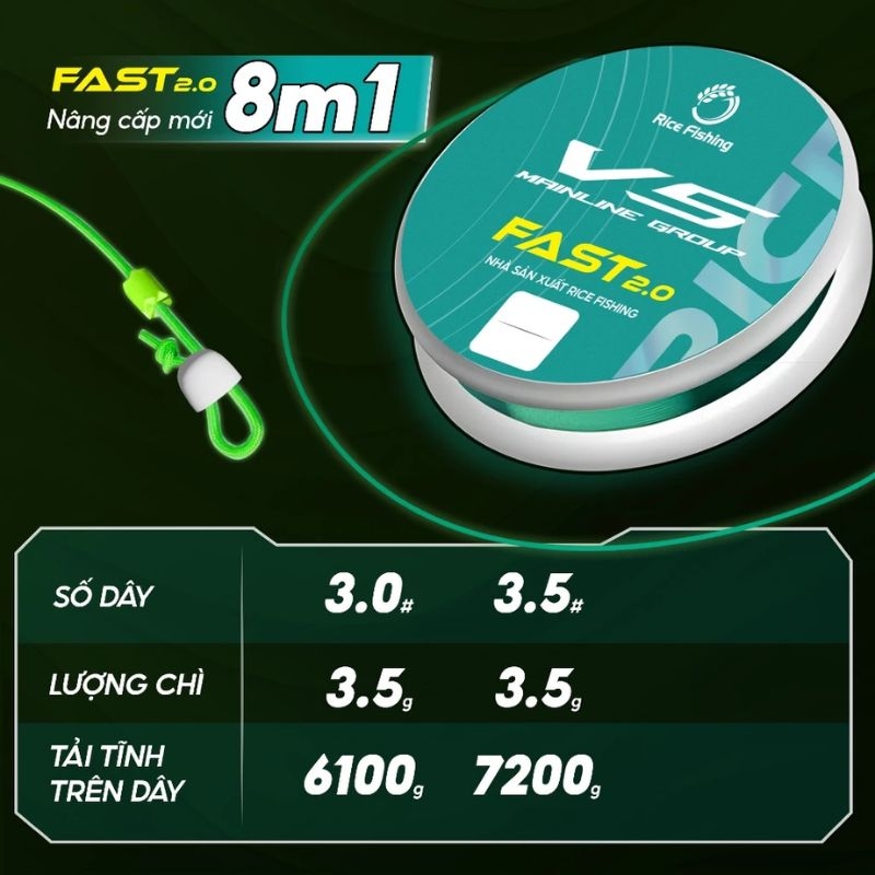 Dây trục câu đài V5 DC-21 cước câu cá Rice Fishing - Bản nâng cấp