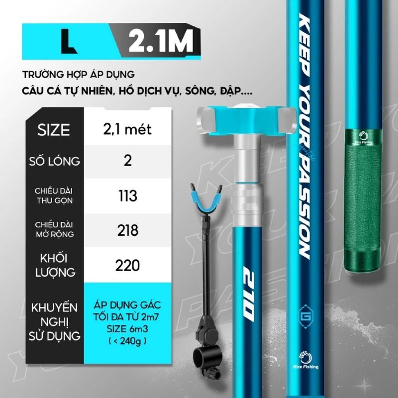 Gác Cần Câu Đài KK-59 Rice Fishing Gác Cần L Carbon 24T