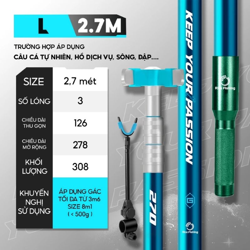 Gác Cần Câu Đài KK-59 Rice Fishing Gác Cần L Carbon 24T