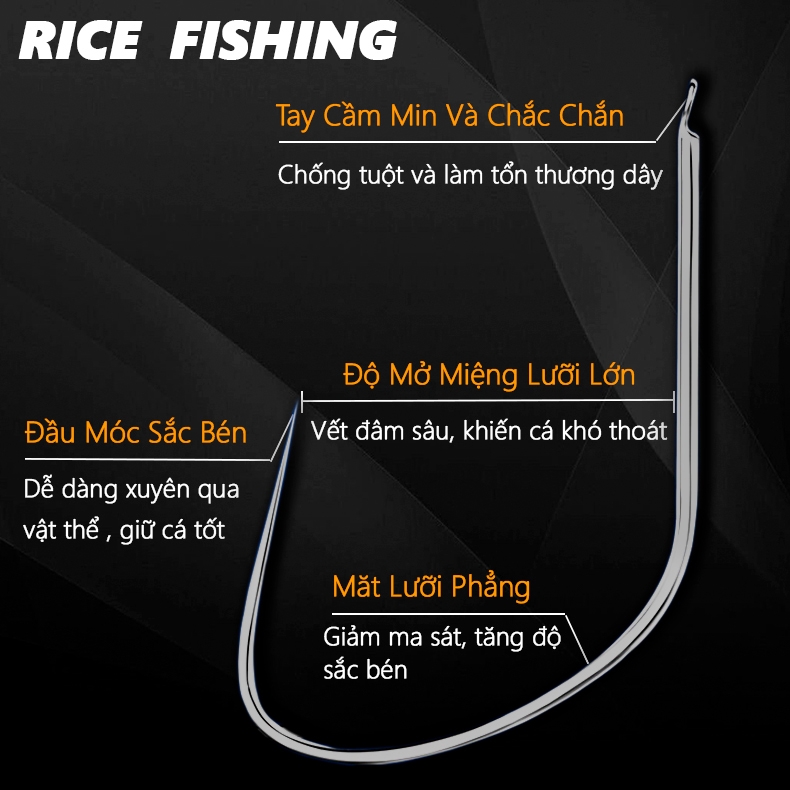 Hộp 30 lưỡi câu nanh sói LC-25 Rice Fishing