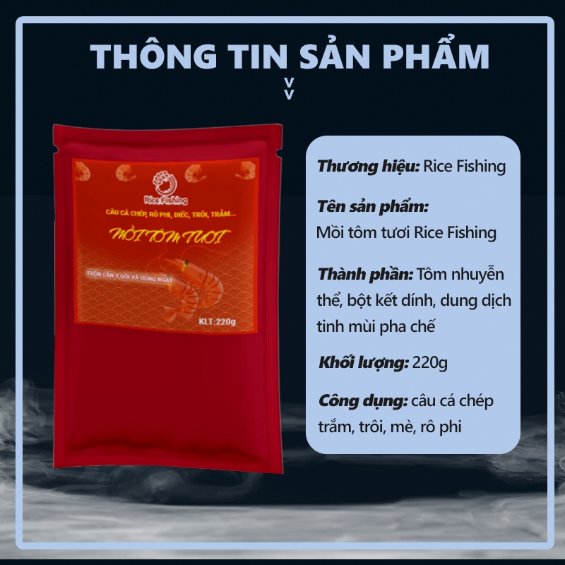 Mồi câu cá tôm tươi Rice Fishing MT-1
