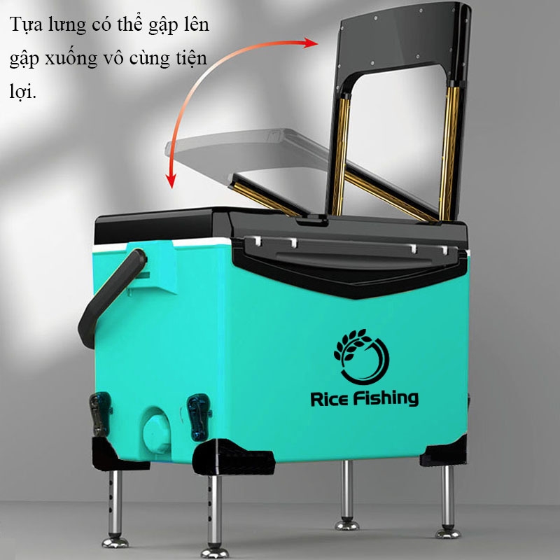 Thùng câu đài có tựa Rice Fishing KK-41