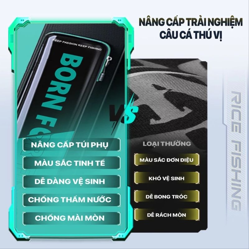 Túi Đựng Cần Câu Đài TC-23 RICE FISHING chống thấm nước Siêu Bền