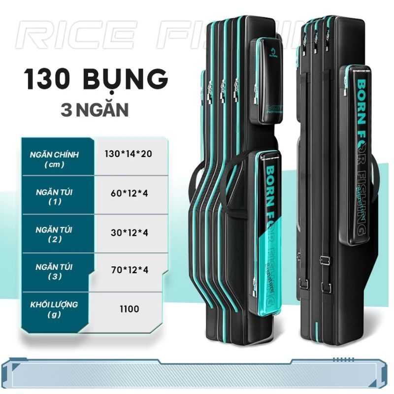 Túi Đựng Cần Câu Đài TC-23 RICE FISHING chống thấm nước Siêu Bền