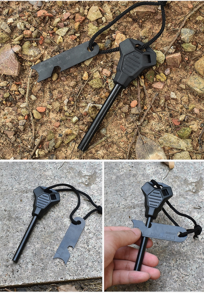 Dụng Cụ Đánh Lửa, Que Đánh Lửa Sinh Tồn kiêm mở lắp chai cắm trại dã ngoại leo núi