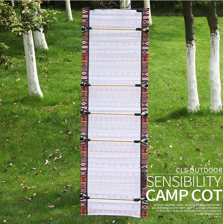 Giường gấp gọn cắm dã ngoại trại hợp kim nhôm siêu nhẹ có túi đựng chính hãng CLS loại chân ngắn