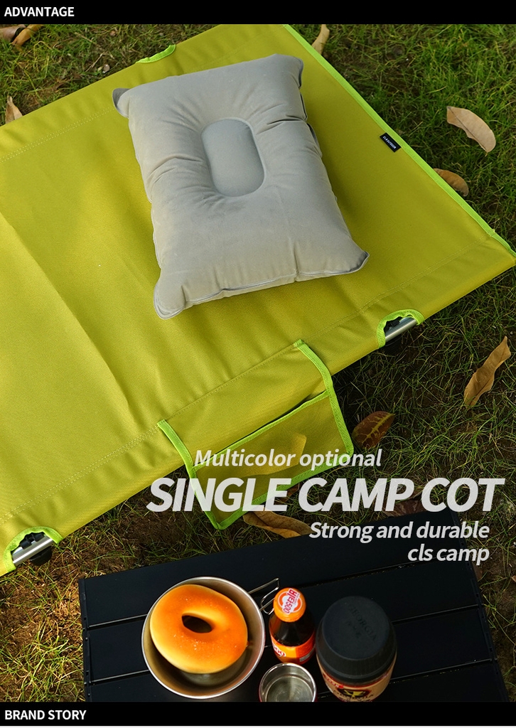 Giường gấp gọn cắm dã ngoại trại hợp kim nhôm siêu nhẹ có túi đựng chính hãng CLS loại chân ngắn