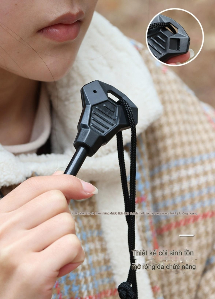 Dụng Cụ Đánh Lửa, Que Đánh Lửa Sinh Tồn kiêm mở lắp chai cắm trại dã ngoại leo núi