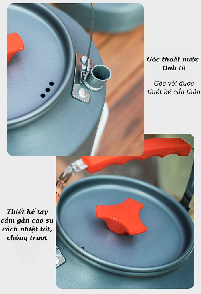 Ấm đun nước, siêu đun nước gấp gọn có túi đựng cắm trại dã ngoại du lịch nhà bếp chính hãng