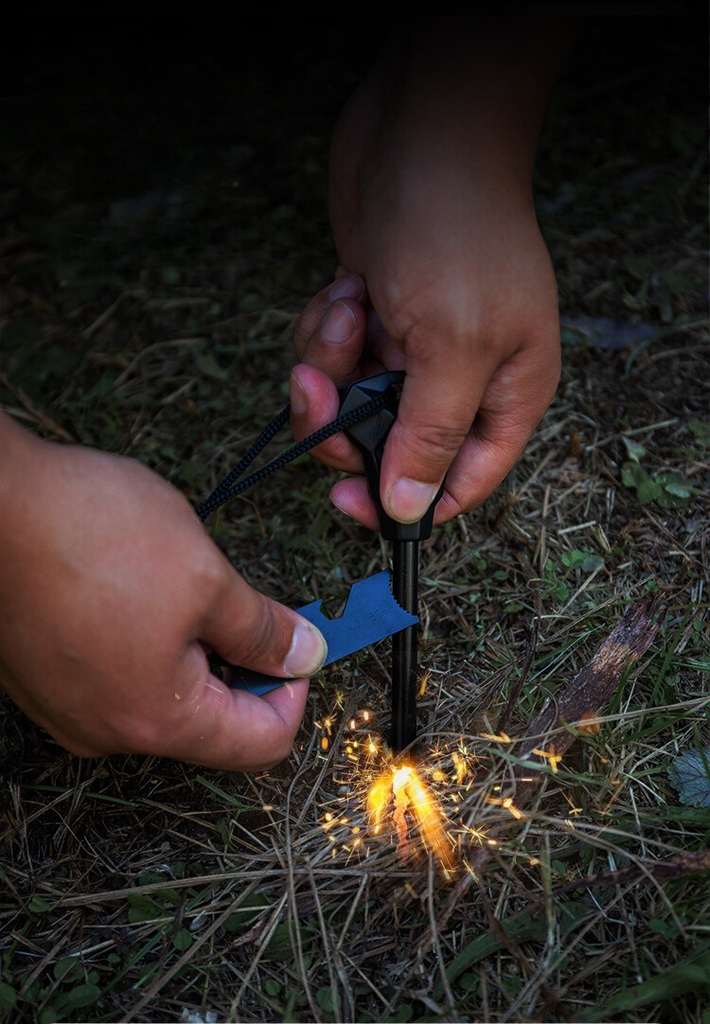 Dụng Cụ Đánh Lửa, Que Đánh Lửa Sinh Tồn kiêm mở lắp chai cắm trại dã ngoại leo núi